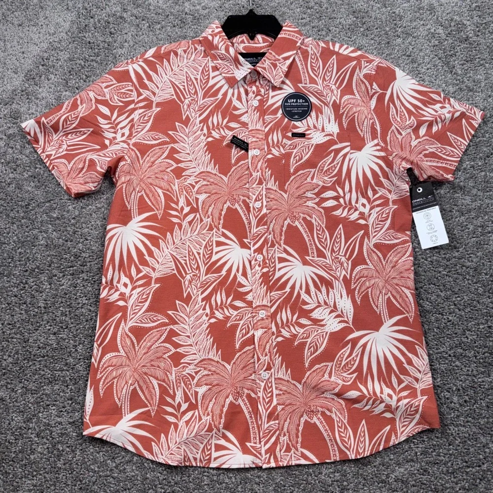 O'Neill TRVLR Traverse Shirt Mens Stretch Tropical Rust XL NEW - Picture 2 of 8